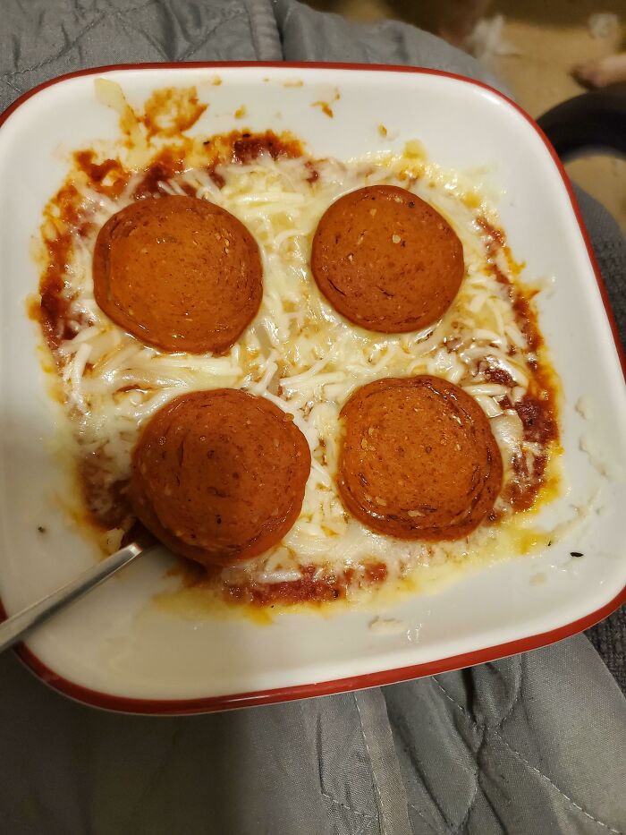 GF Pizza Type Of Meal. It's Mashed Potato With Cheese, Red Sauce, And Pepperoni. Very Tasty And Fast To Make