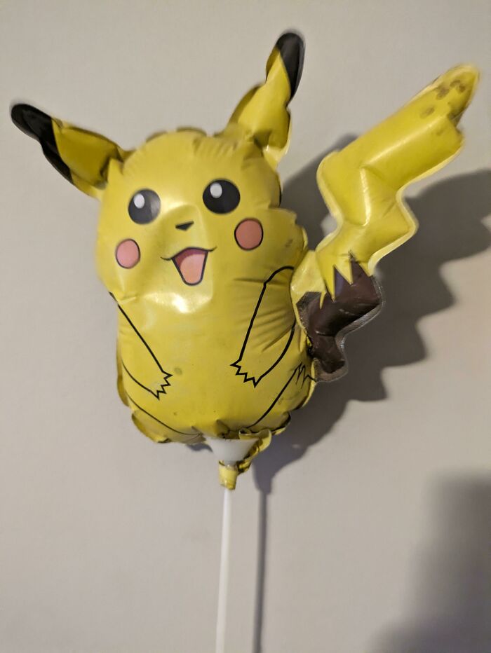 I Have A Mylar Pikachu Balloon On A Stick I Bought 1999 And It's Still Inflated
