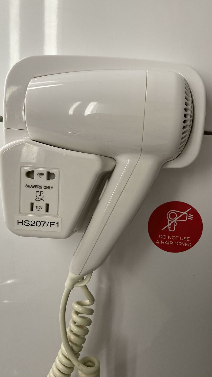 This Hotel Provides Hair Dryers But Tells Guests Not To Use Them