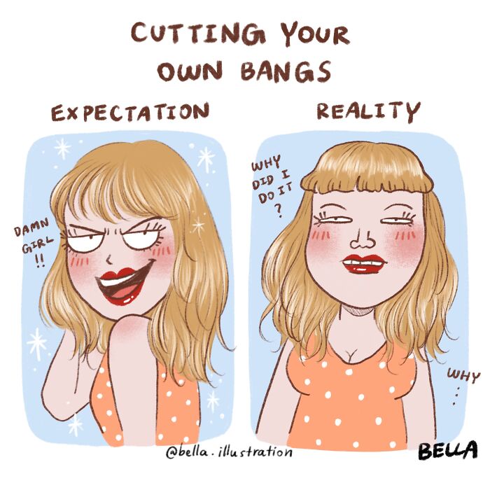A Comic About Cutting Your Own Bangs