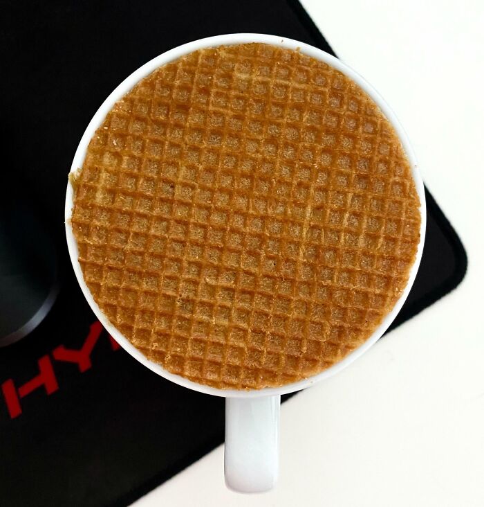 Stroopwafel Was Just Big Enough For My Cup At Work