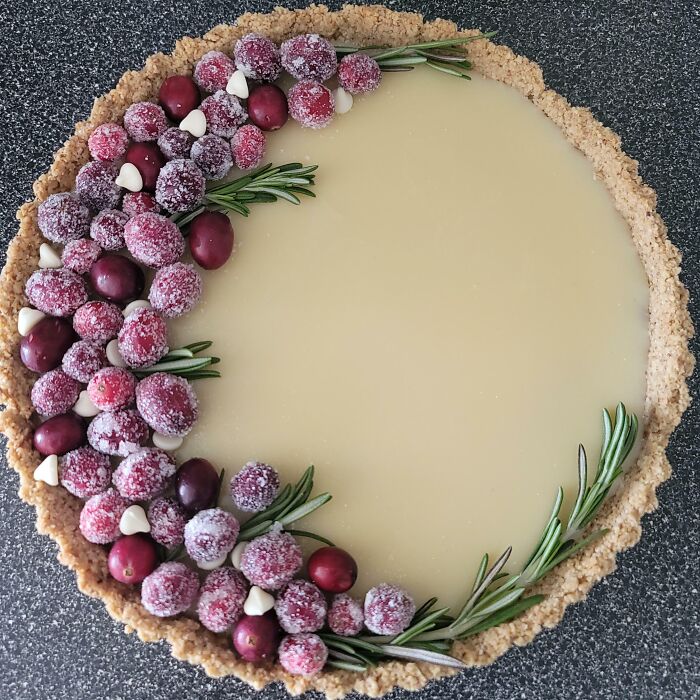 Got My First Tart Pan Recently. White Chocolate And Cranberry Tart