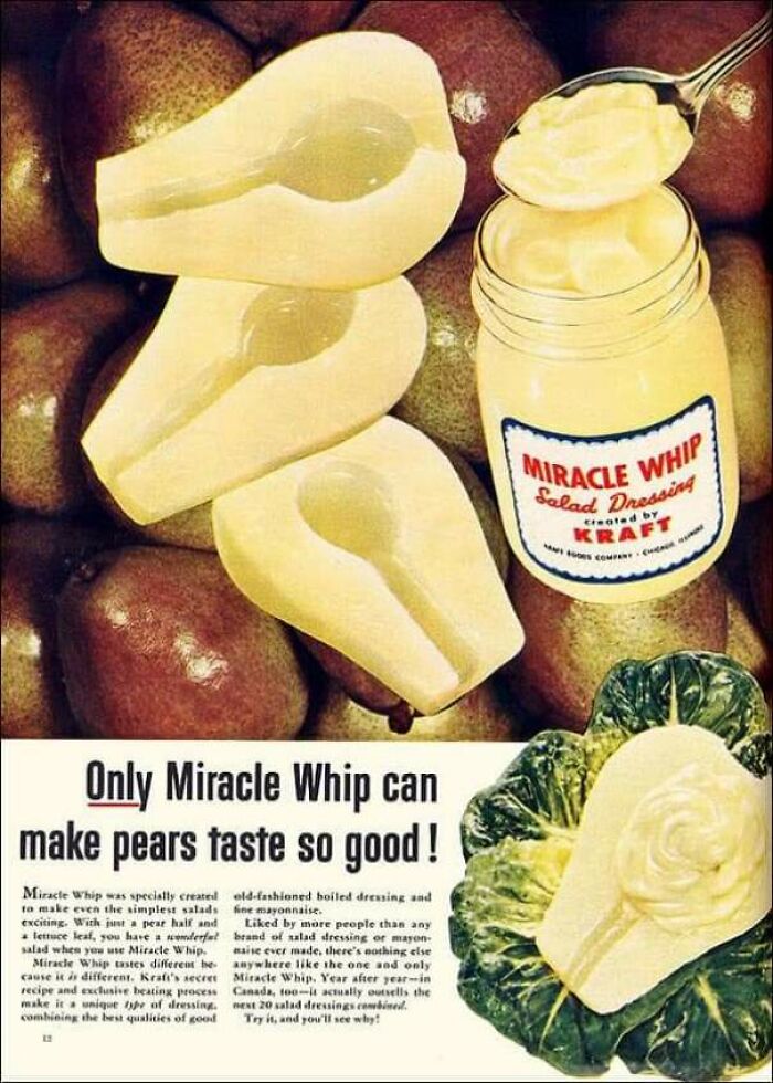 Only Miracle Whip Can Make Pears Taste So Good! (1950s)