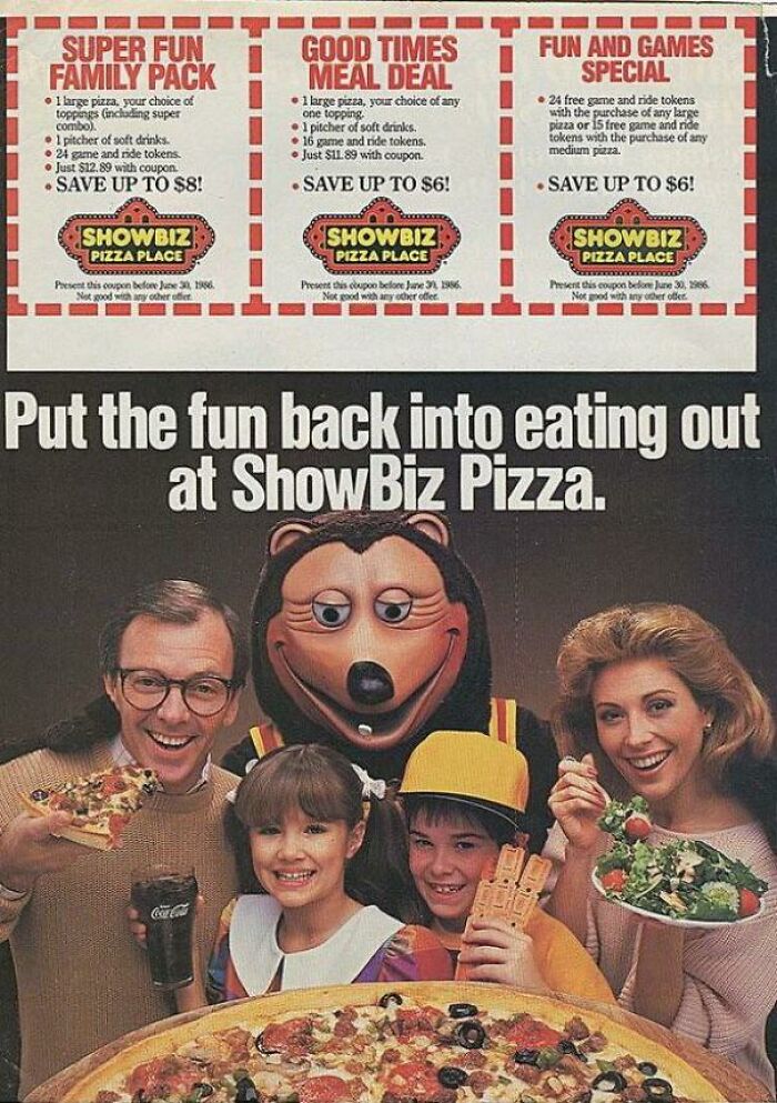 Showbiz Pizza, 1986