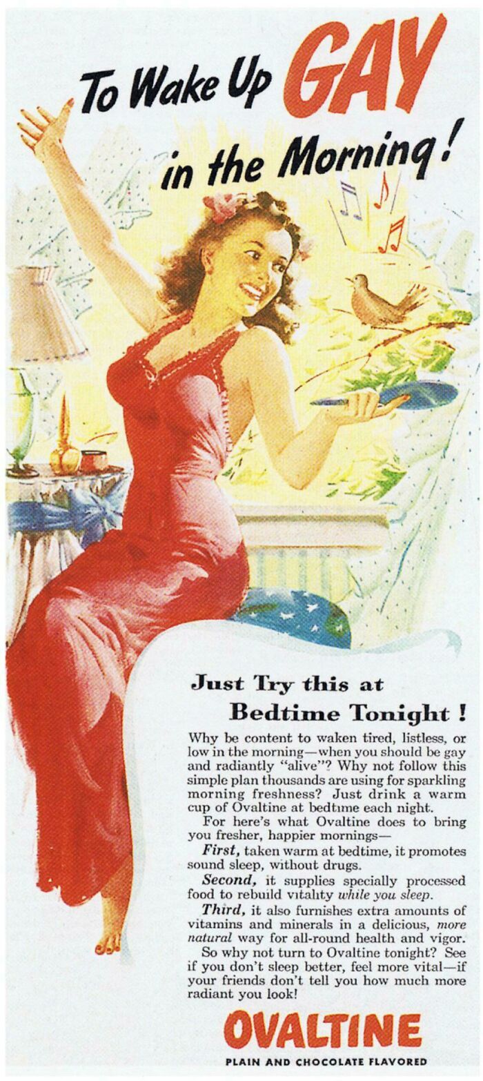 Drink Ovaltine To Wake Up Gay In The Morning! 1940s Ad