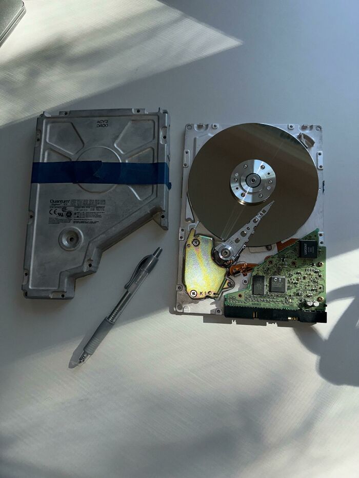 Residential Client Says They Need Data Off Their Old Hard Drive… (Pen For Scale)