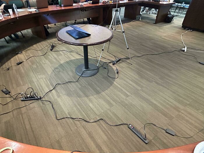 This Power Strip Chain Powering Conference Room Users