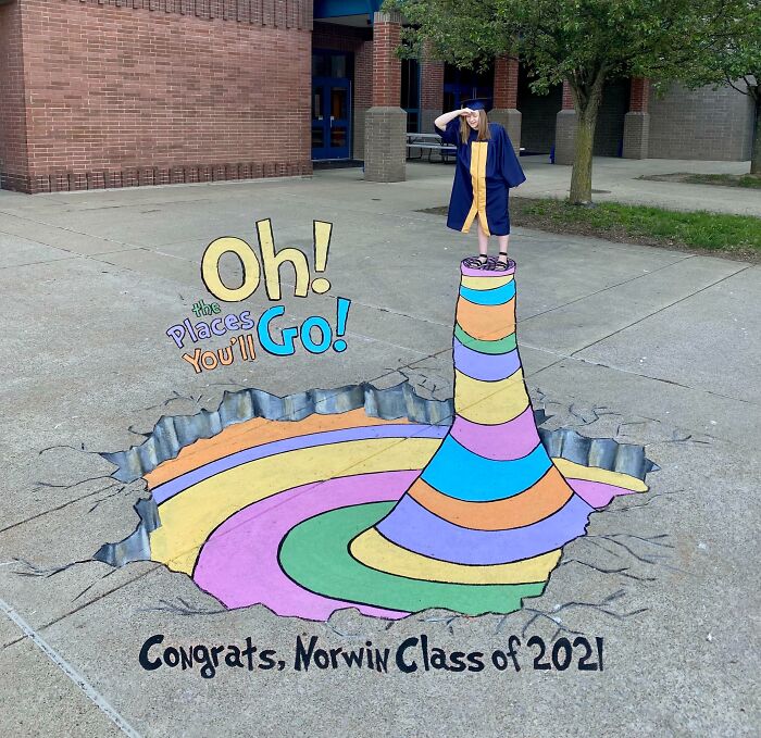 The Chalk Drawing I Made For My Daughter And Her Fellow Graduating Classmates