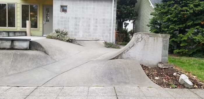 One Of The Neighbors Built A Mini Skate Park For His Kid