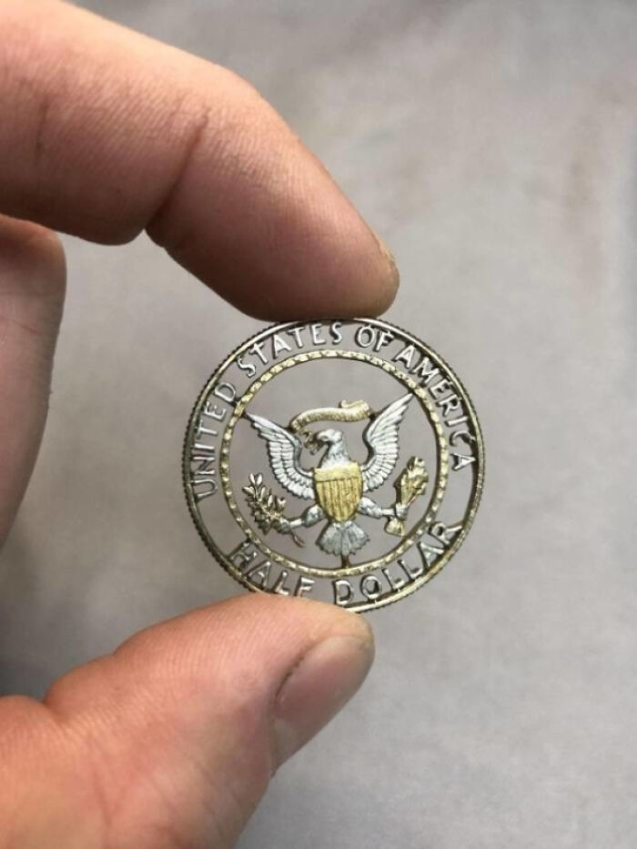 A US Coin That's Been Cut Out
