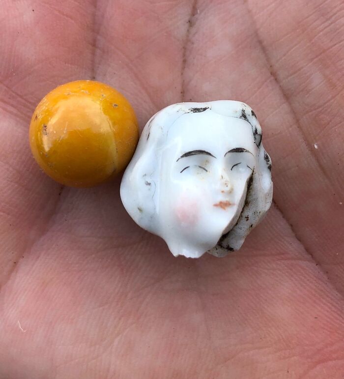 Doll Head And Marble Found While Digging At A Tavern Built In 1850
