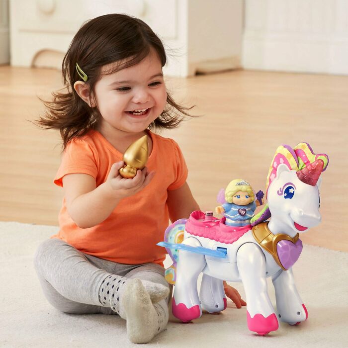 My Niece Got One Of These Unicorn Toys With A Golden Carrot For Her Birthday (Not My Niece In The Photo)