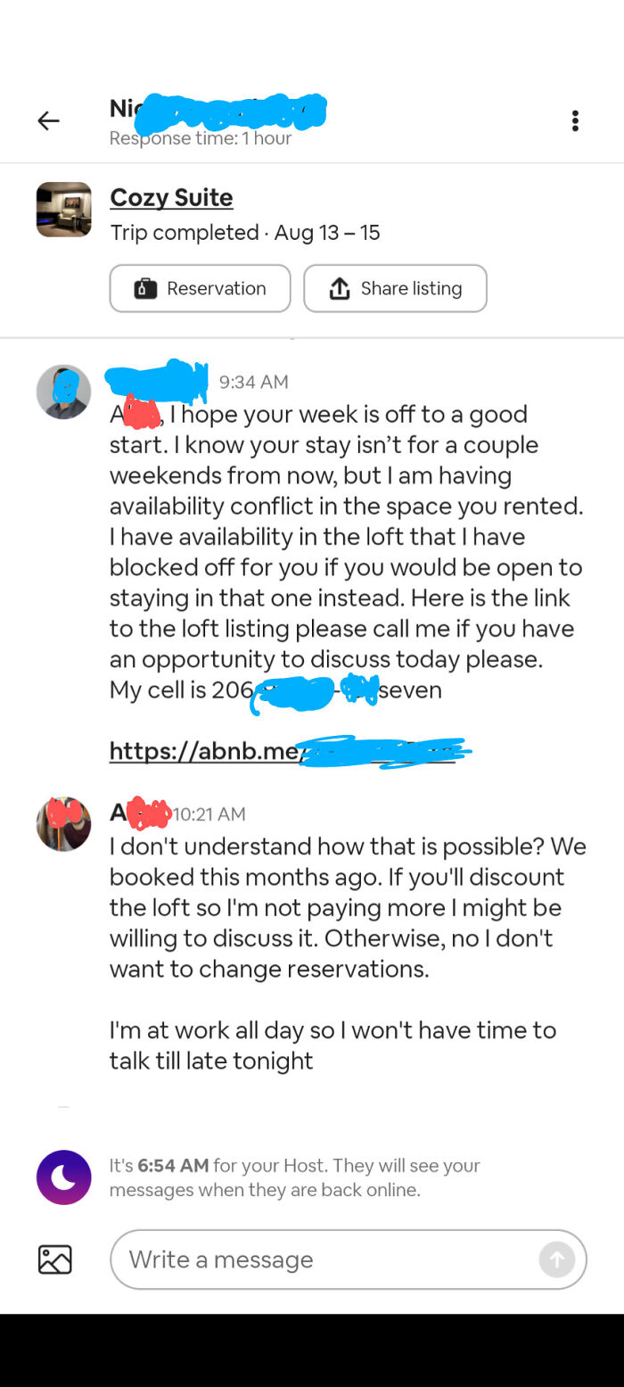 If You Needed Another Reason To Hate Airbnb. 2 Weeks Before Our Reservation Our Hosts Tells Us He Over Booked?? More In Comments
