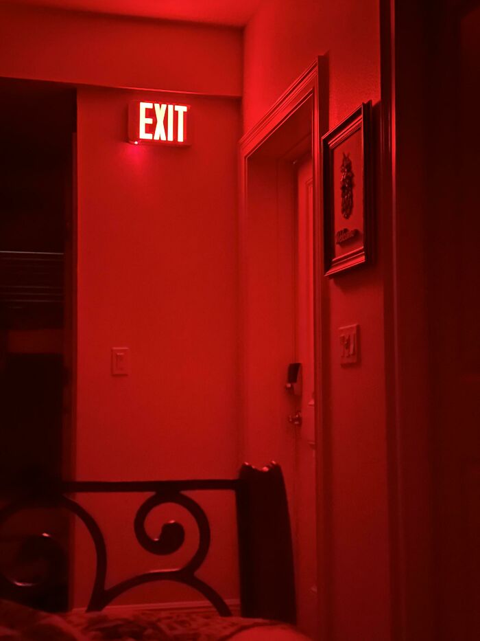 Exit Sign Inside My Airbnb