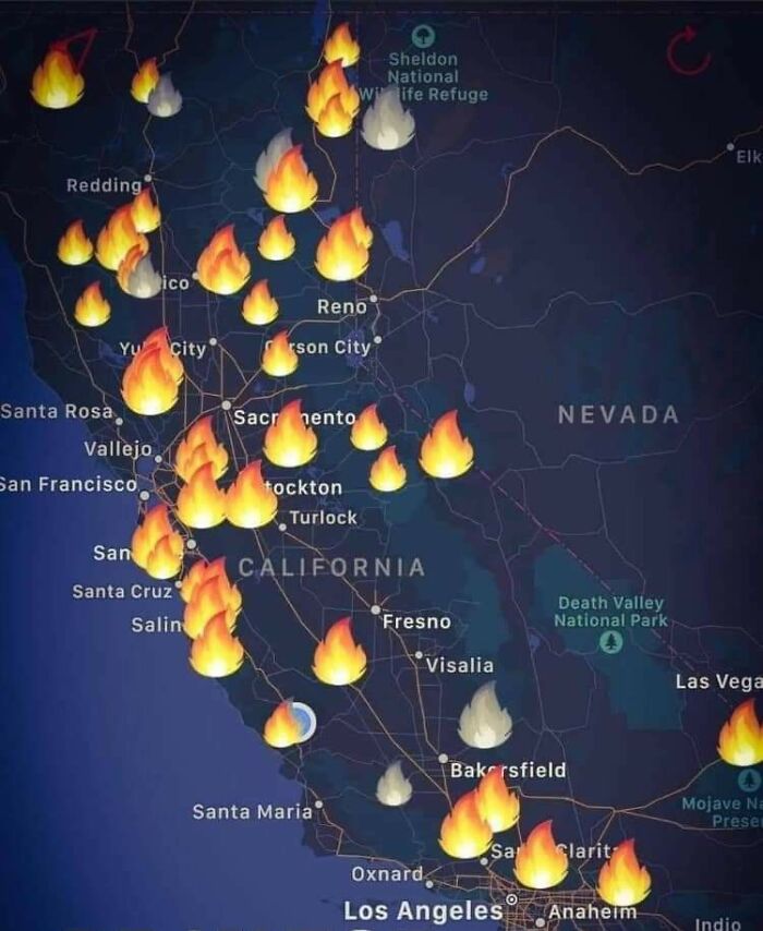 2020 California Wildfires Did $2.059 Billion In Damages,10,488 Buildings Were Lost, 33 Deaths,4,359,517 Acers Destroyed