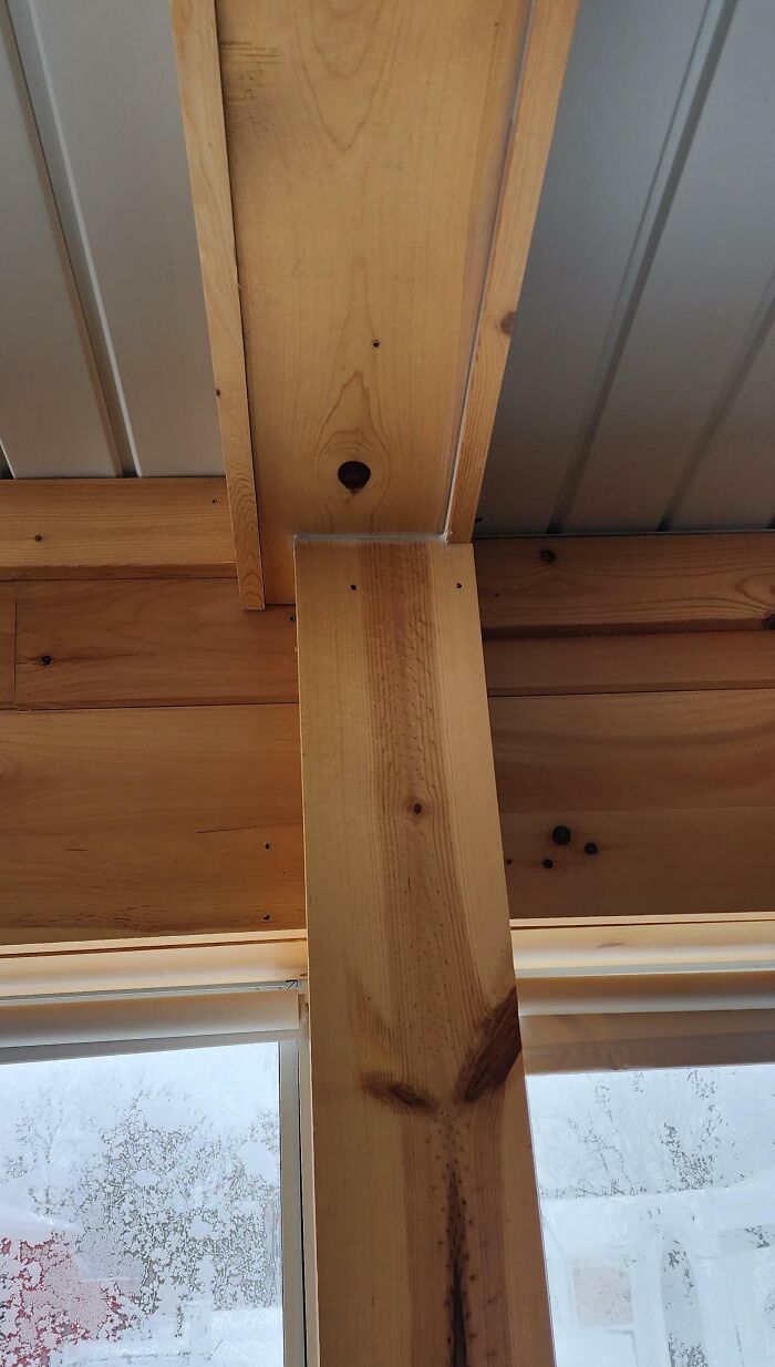 My Mom Paid $20k To Enclose Her Porch. I Saw It Today. All Of The Beams And Joints Look Like This
