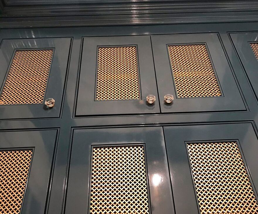 Brass mesh cabinets
