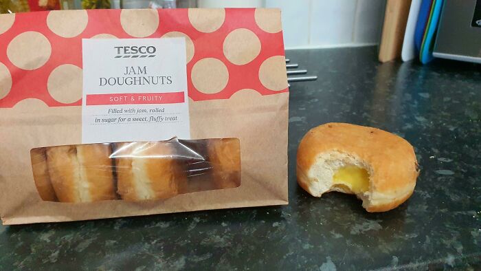 Bought Jam Donuts From Tesco But When I Bit Into Them It Was Custard Donuts