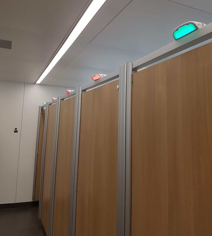 London Heathrow Has Lights Above Toilet Doors To Signify Which Ones Are Occupied