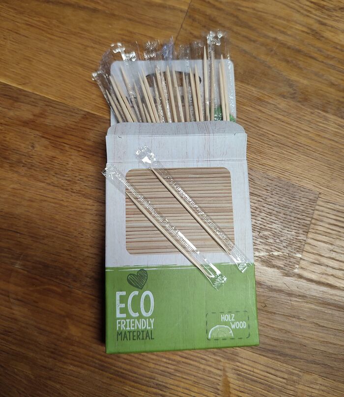 My Eco-Friendly Packaged Toothpicks Are Individually Wrapped In Plastic