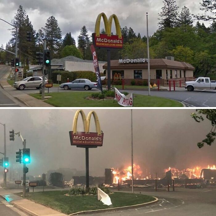 This Was The Scene When Driving Through Paradise, California During The Fires On The 8th November.... Photo; Oakland Firefighters Local 55