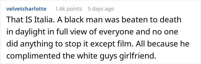 African American Man Shares “Level 9” Racism He Experienced In Italy African American Man Shares “Level 9” Racism He Experienced In Italy
