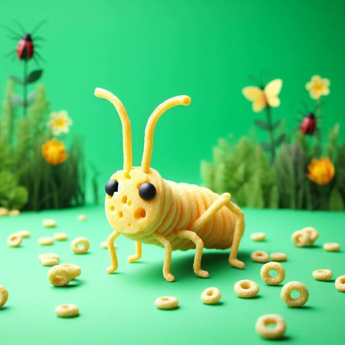 Grasshoper Made Of Cheese And Cheerios