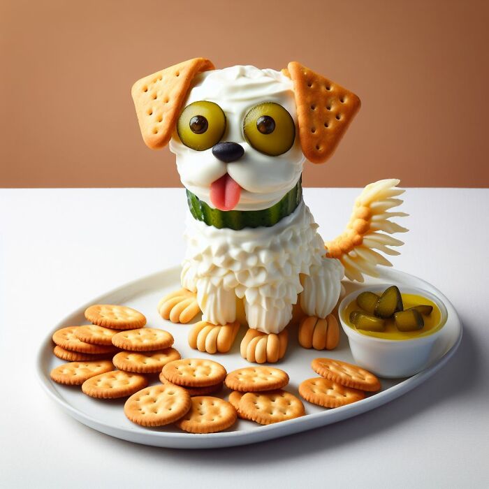 Dog Made Of Ice Cream And Pickles (I Love His Eyes)