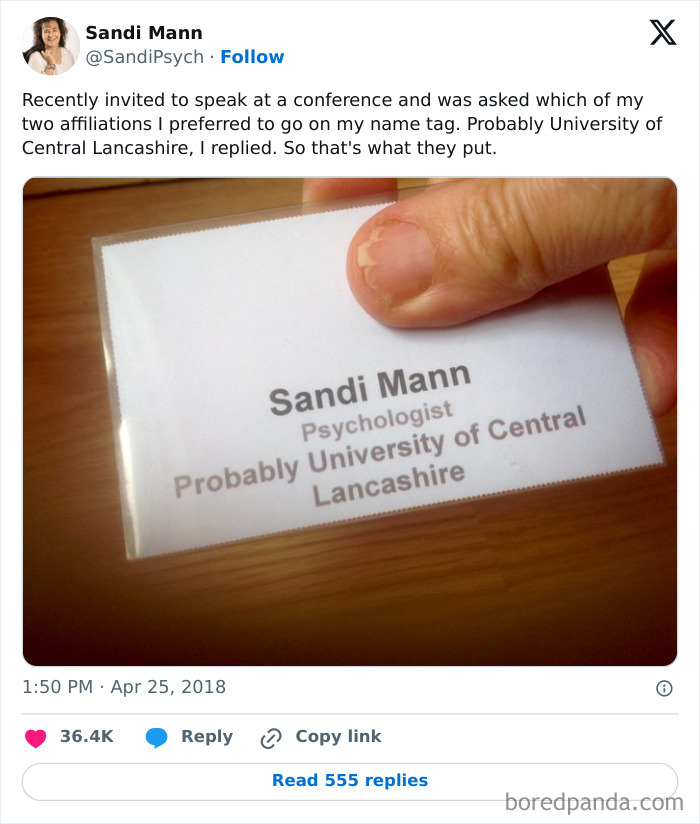 Made The Name Tags For The Conference, Boss