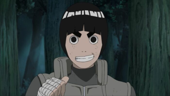 Rock Lee smiling and giving thumbs up 