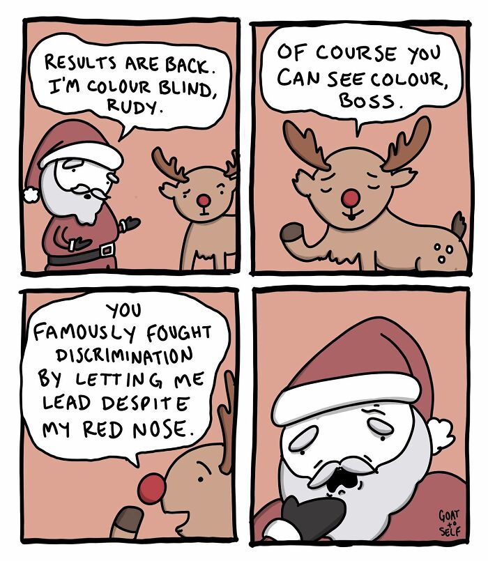 A Comic About Color Blind Santa And Rudolf