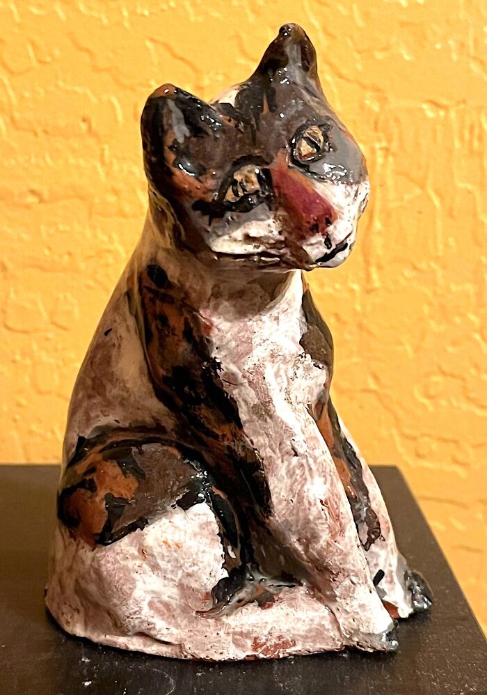 I Created This Cat Sculpture In Eighth Grade Art Class When I Was 13