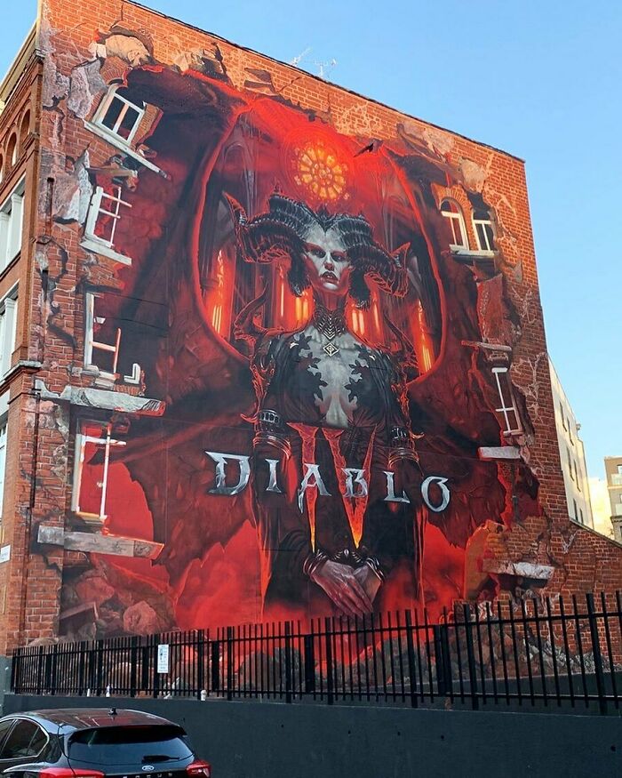 Diablo 4 - Mural Lilith Takes Over The Streets Of London, UK