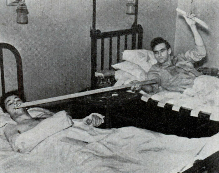 Because A Patient With Two Broken Arms Was Unable To Hold A Cigarette, Authorities In A St. Louis, Mo., Hospital Devised The Odd Six-Foot Holder In 1938