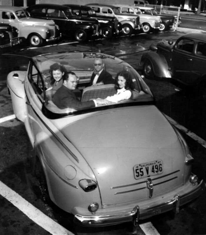 “Glass” Tops For Convertibles, Similar To The “Blisters” And “Bubbles” Made By The Same Company For War Planes, Have Been Introduced In Los Angeles