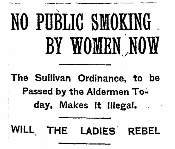 On January 21, 1908, It Became Illegal For Women To Smoke In Public In New York City