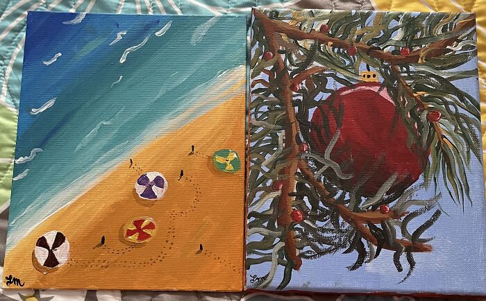 These Are My Two Best Paintings. The Ornament Won 3rd Place At An Art Competition