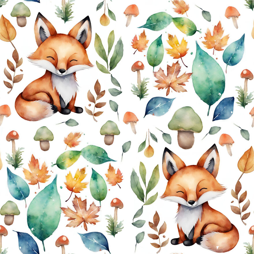 Chibi Fox Pattern