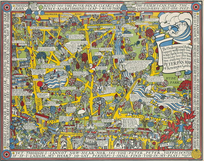 Peter Pan Map Of Kensington Gardens (1923)