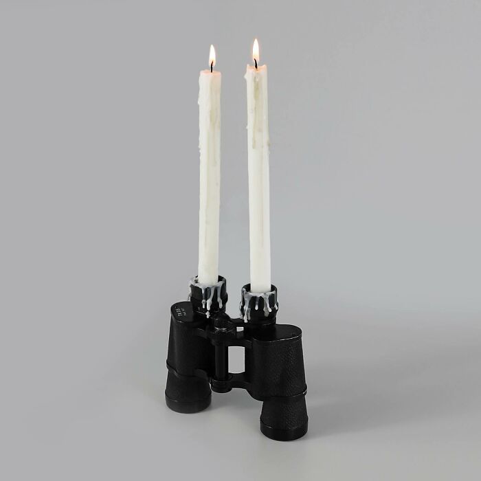 Candles Placed In Binoculars