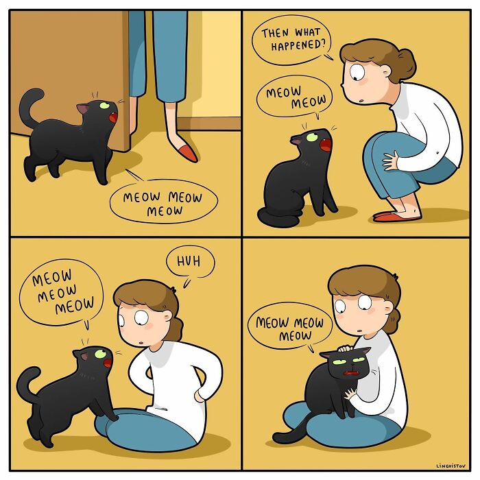 Comic Depicting Life With Cat By Lingvistov