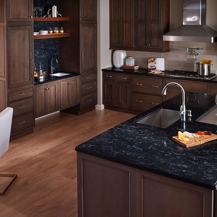 Photo of kitchen with wooden interior. Photo of kitchen with wooden interior.