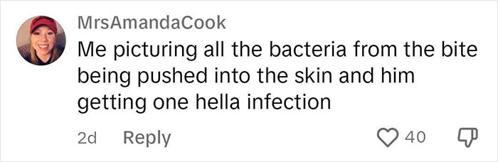 Social media comment mocking tattoo meant to symbolize love with girlfriend. Social media comment mocking tattoo meant to symbolize love with girlfriend.