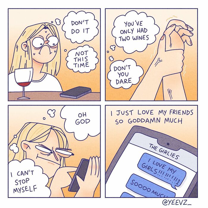 A Comic About Texting Friends