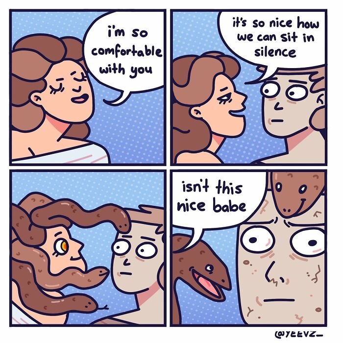 A Comic About Medusa Turning Man Into A Stone