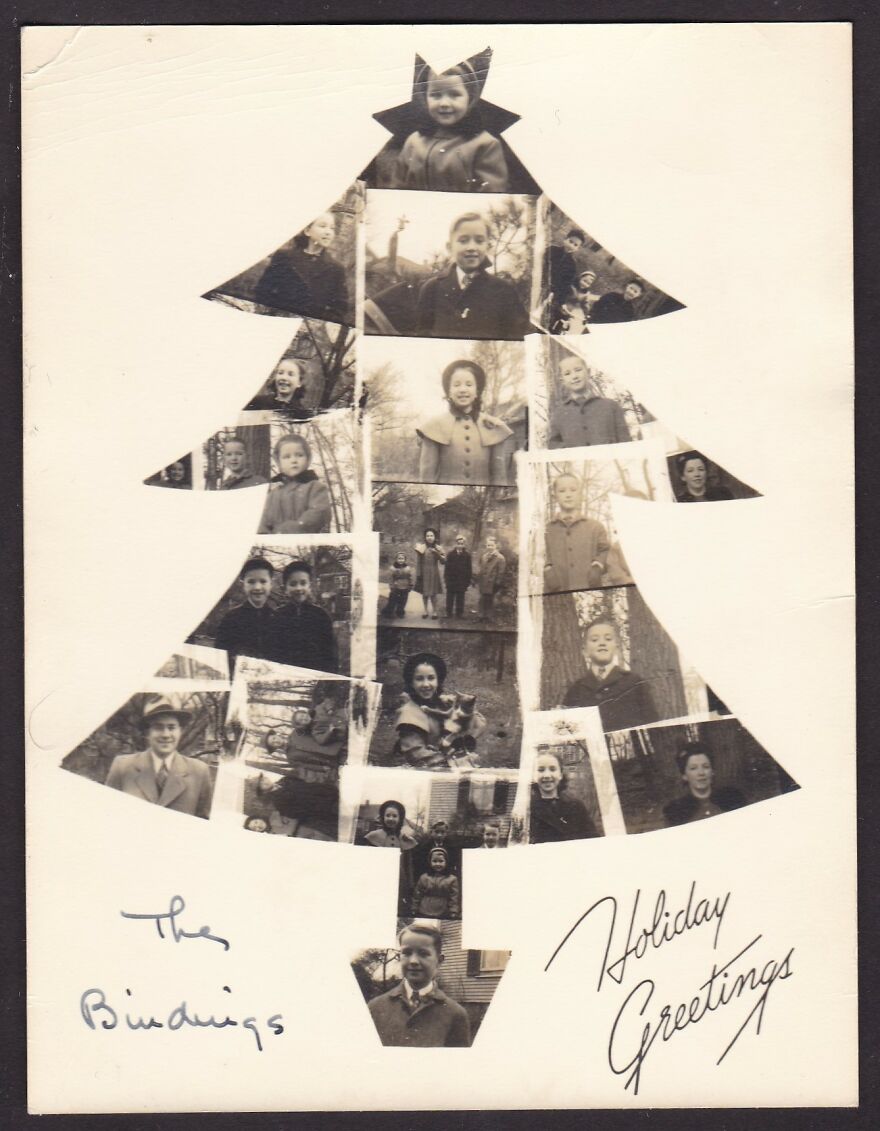 Creative Christmas Tree With Photos From The Binduigs, 1951