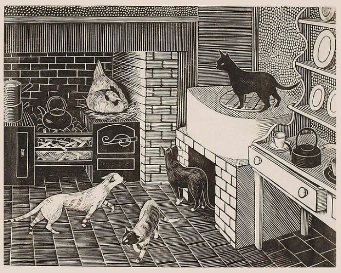 A Kitchen Full Of Cats, Tirzah Garwood, 1930