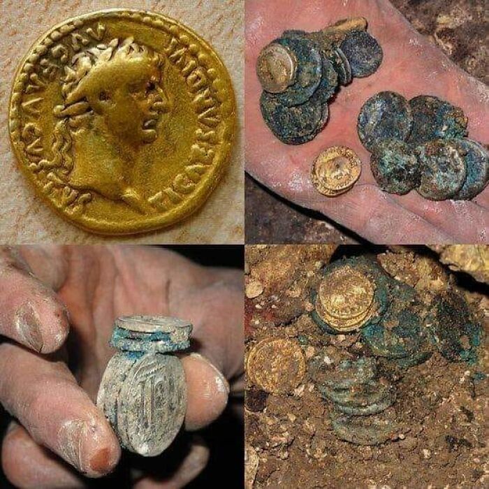 Archaeological Discovery In Israel On August 2, 2009, A Researcher In The Caves Found 120 Roman Gold, Silver And Bronze Coins Dating From Ad 132-35