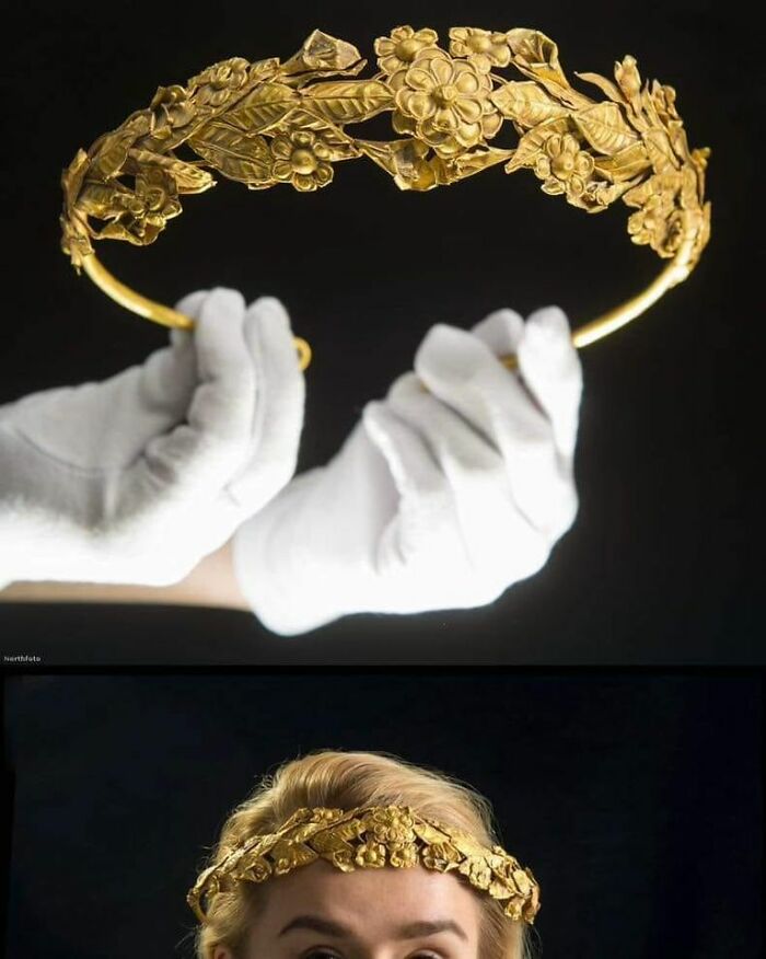 Una corona de oro griega de 2.300 años de antigüedad valorada en 100.000 libras, guardada durante décadas en una caja de periódicos viejos bajo la cama por su dueño, que no tenía ni idea de lo que era