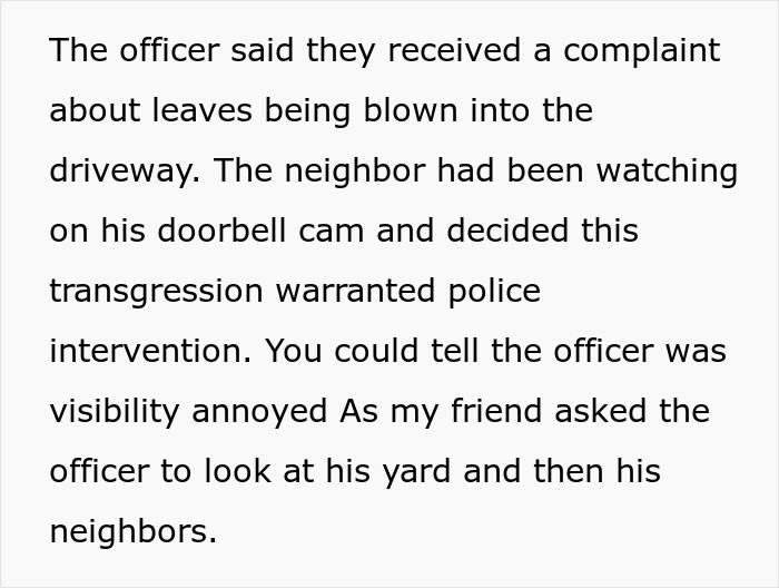 Neighbor Calls Police Because Of A Few Leaves, Regrets It After This Guy Gets Revenge Neighbor Calls Police Because Of A Few Leaves, Regrets It After This Guy Gets Revenge
